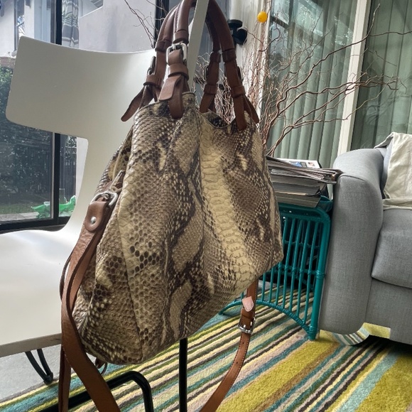 Gianni Chiarini Leather Snake Skin Bag - Picture 7 of 10